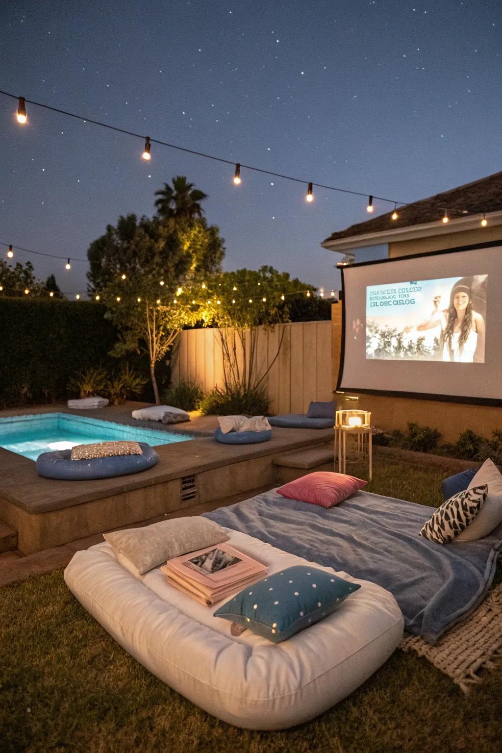 Floating pool loungers supply a lively and unconventional seating arrangement for your guests.