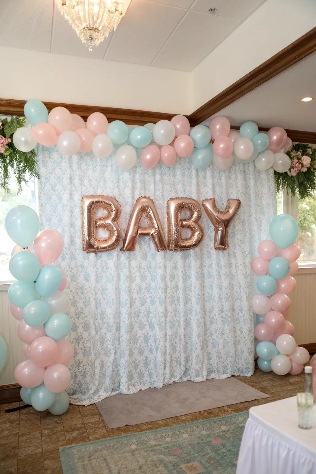 Tailored balloon characters spell out a special message for the occasion.