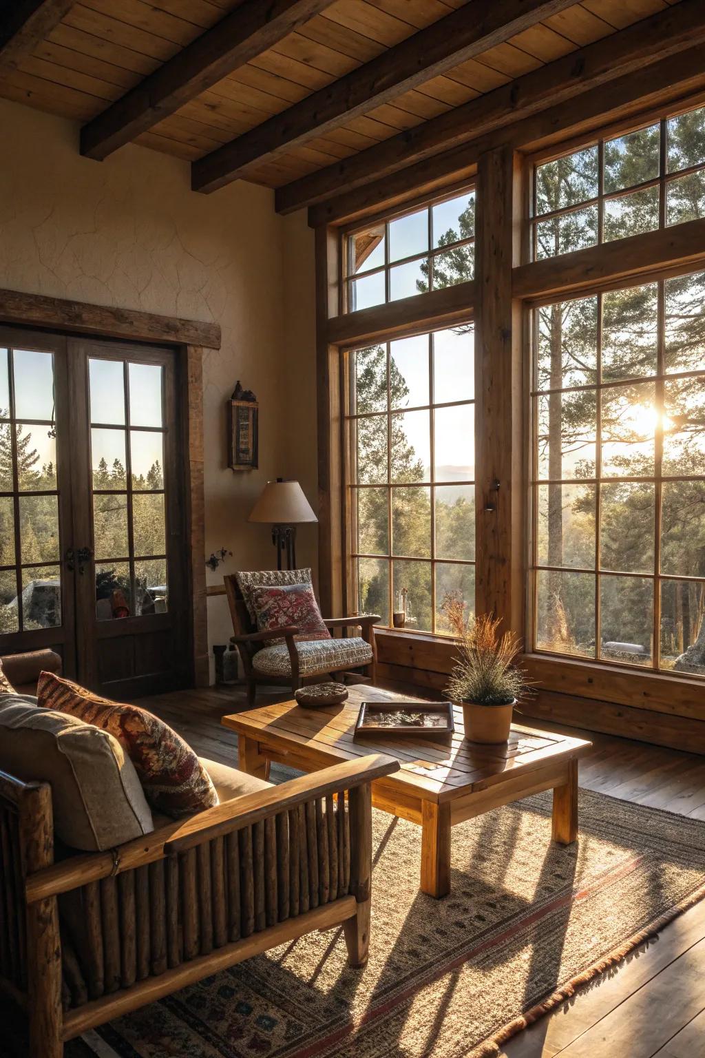 Large windows provide ample natural light and warmth