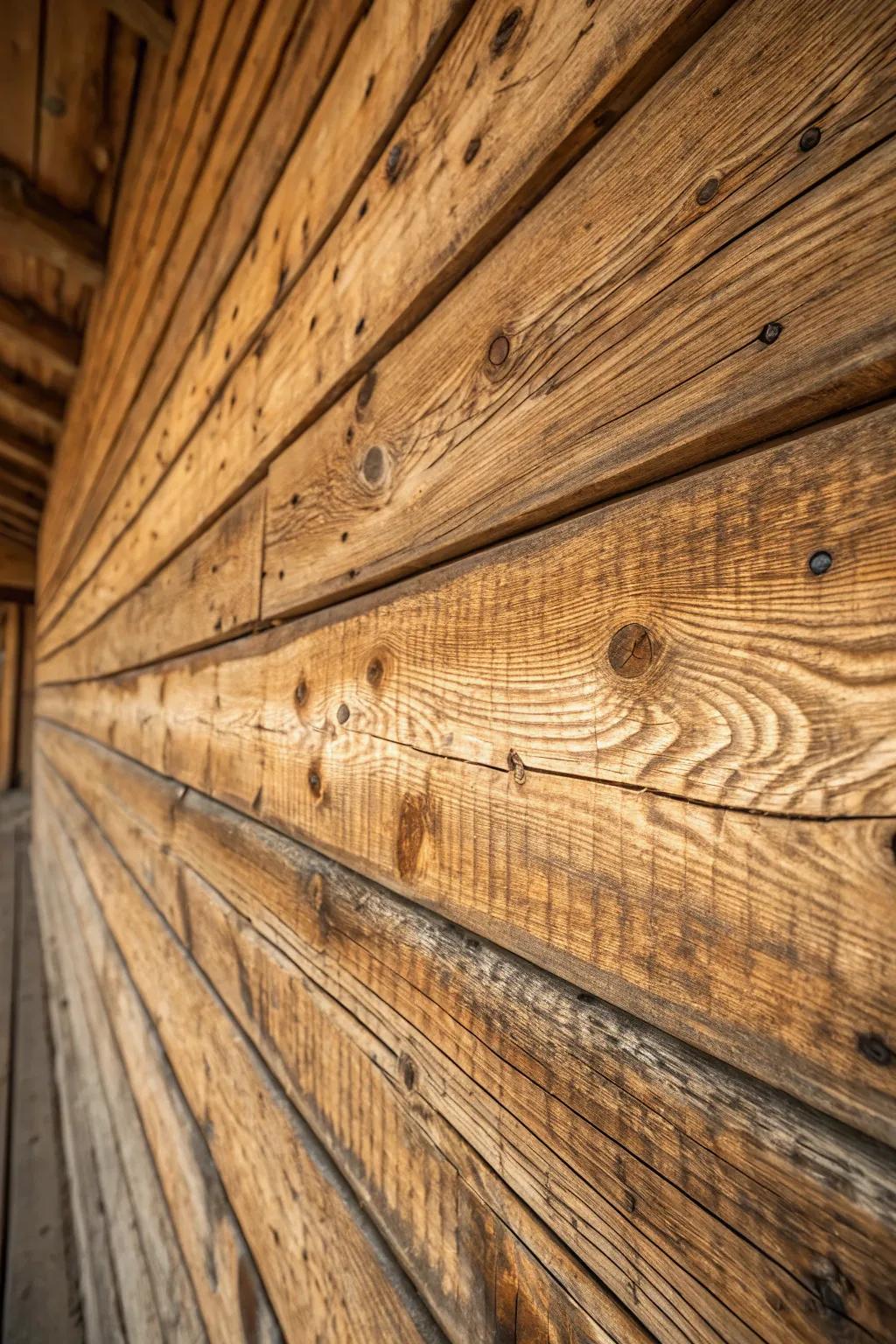 Accept the textured appeal of barn wood for visual depth.