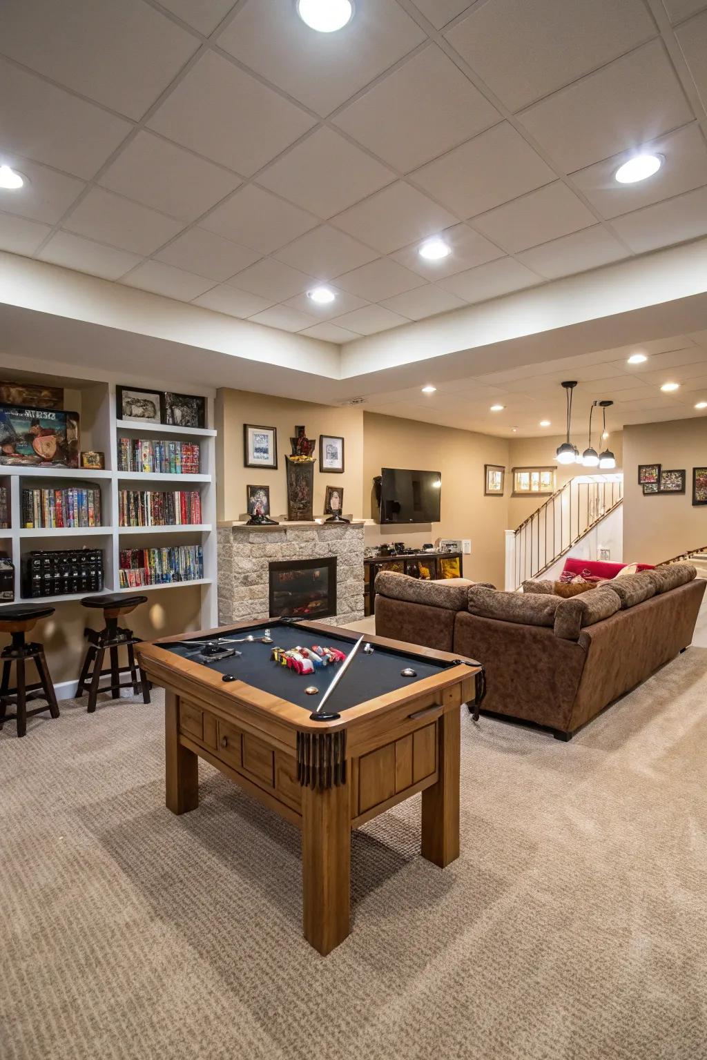 A multi-game table provides many entertainment choices.