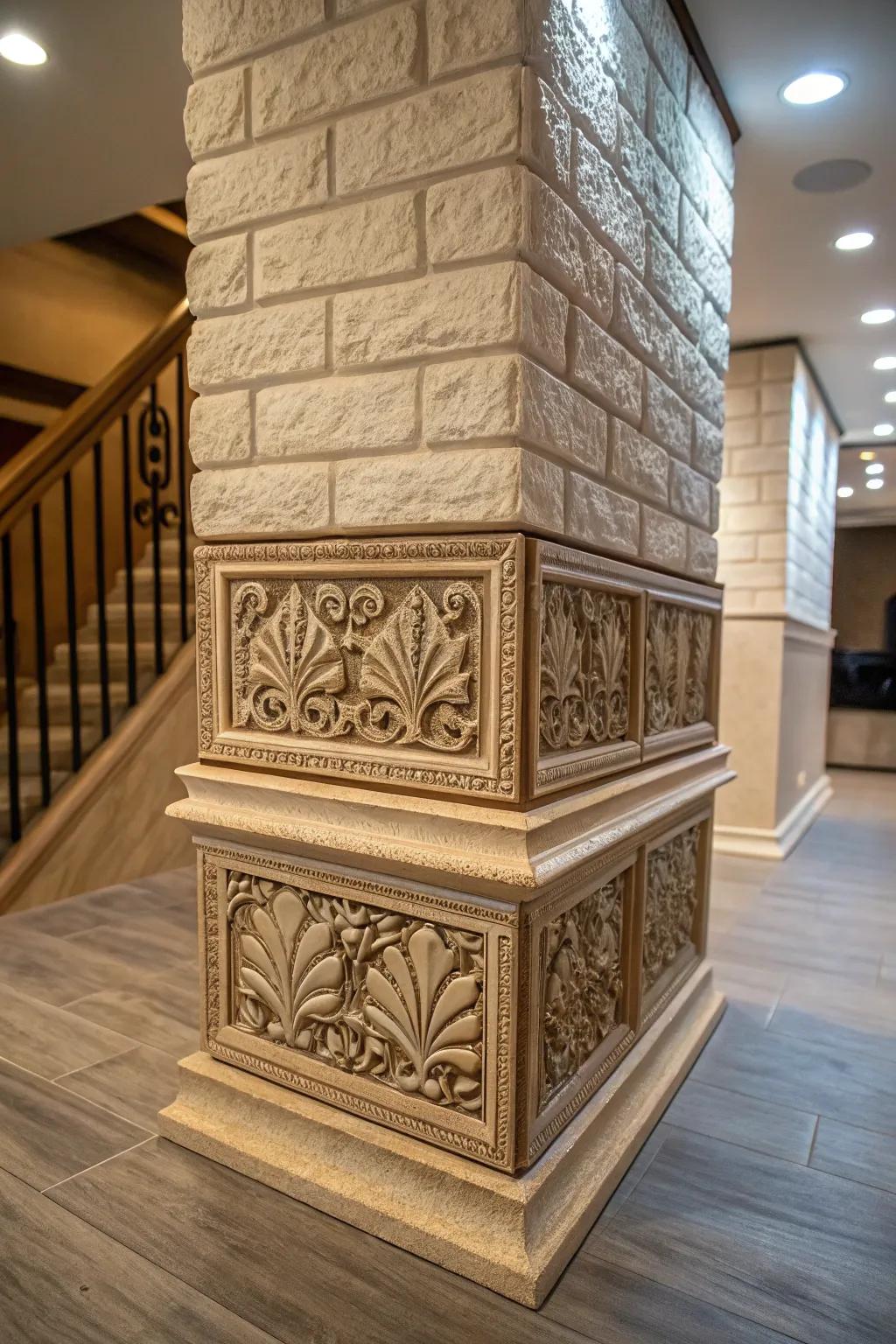 Decorative corner units contribute creative detail.
