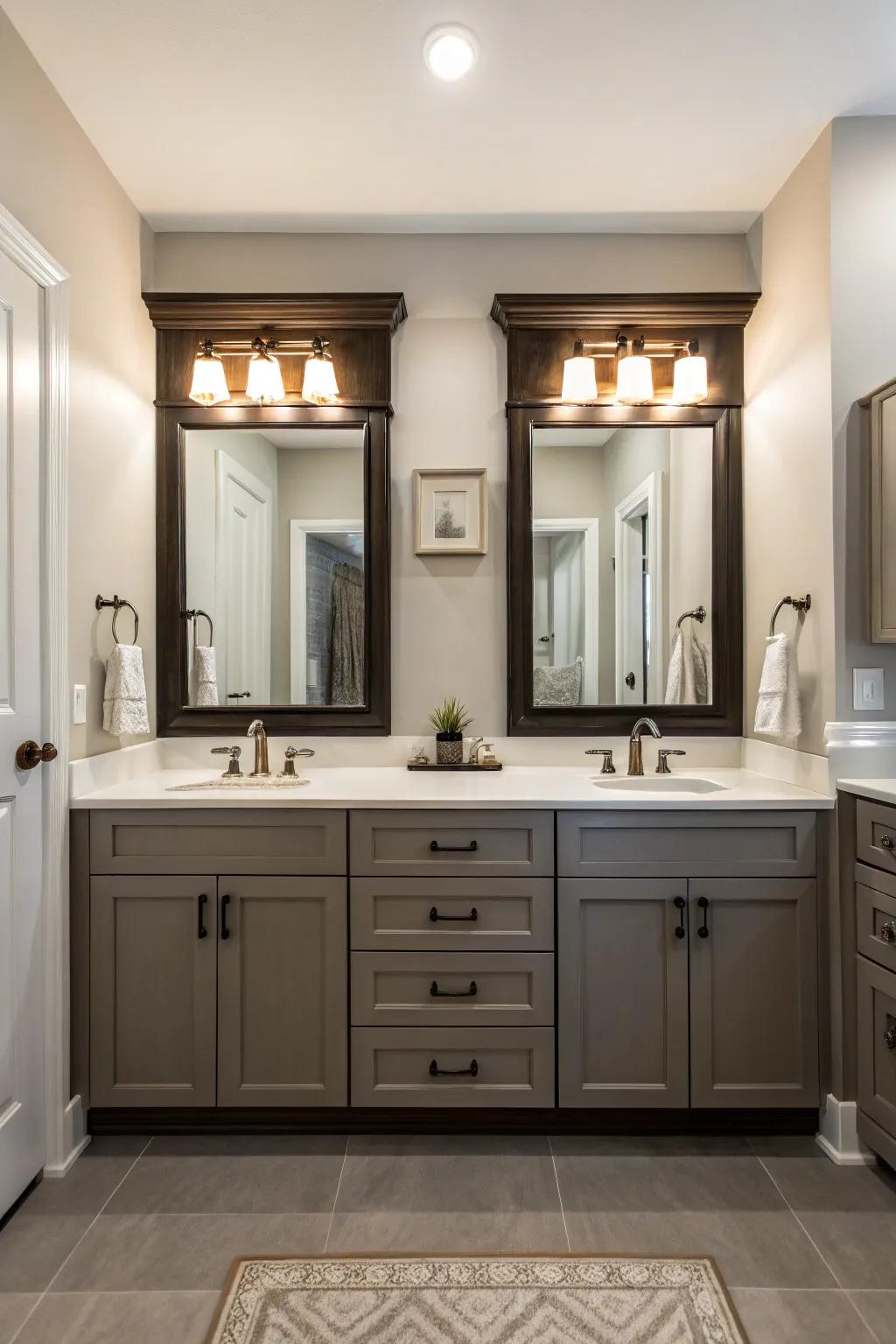 Balanced shelves create a harmonious and ordered atmosphere.
