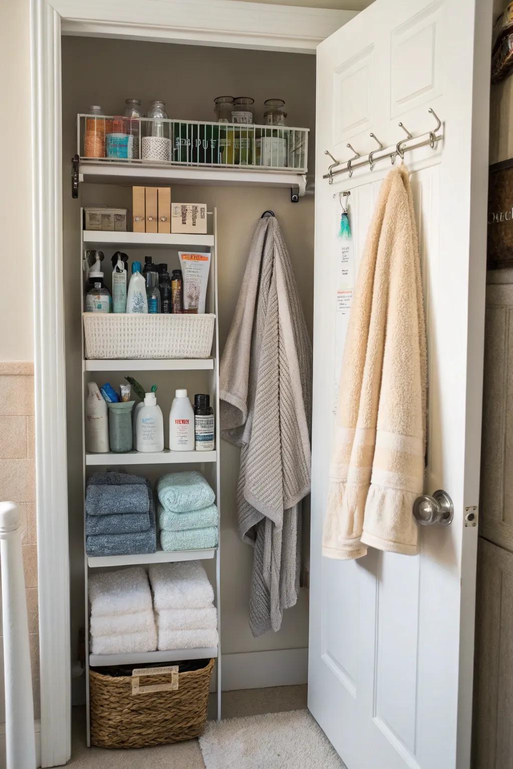 Make use of door area with handy racks.