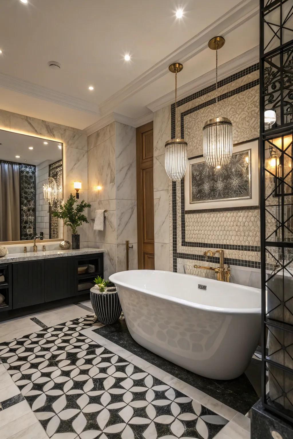 Striking refinement using black and white tiling