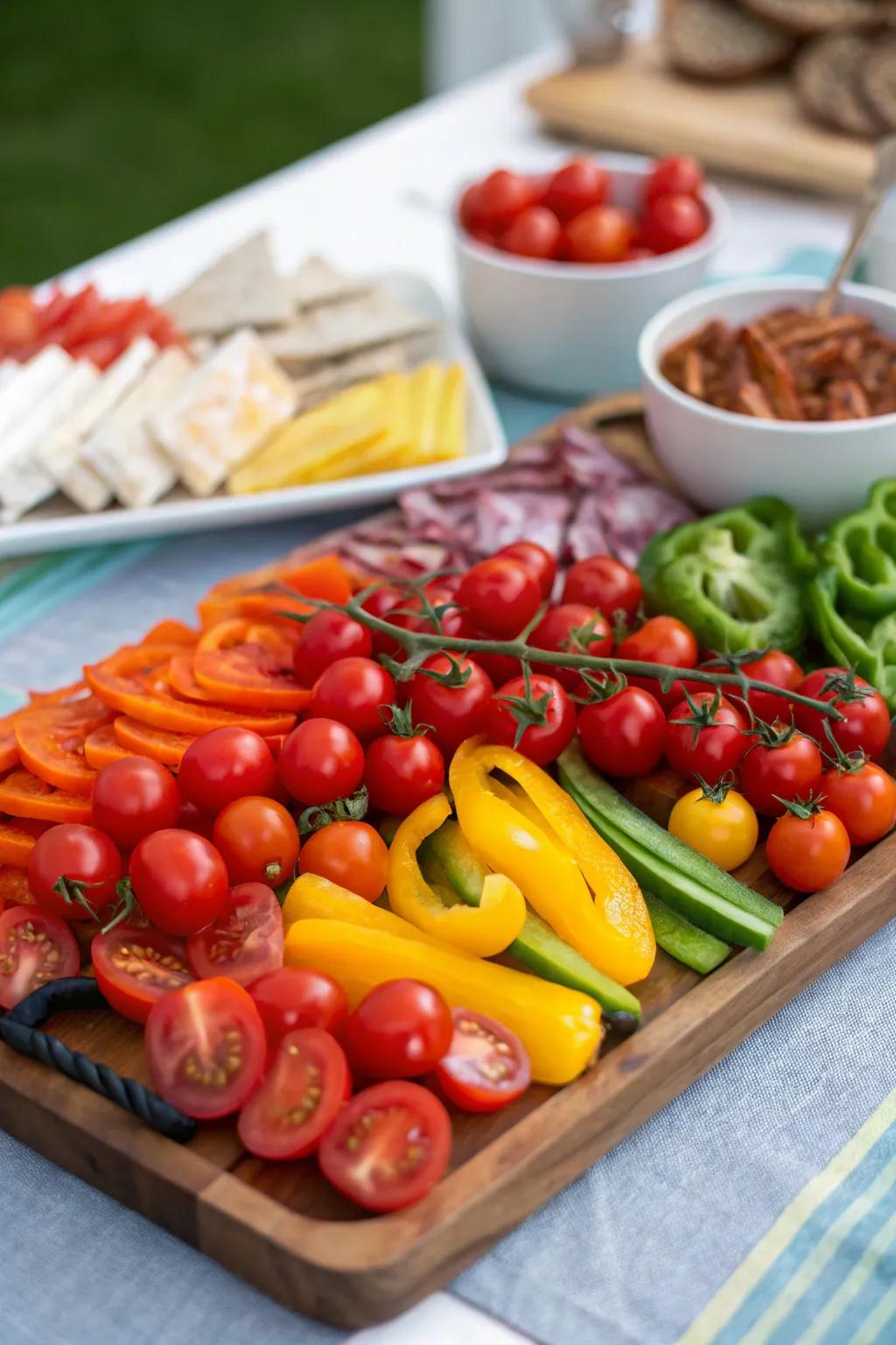 Fresh vegetables bring a burst of color and taste