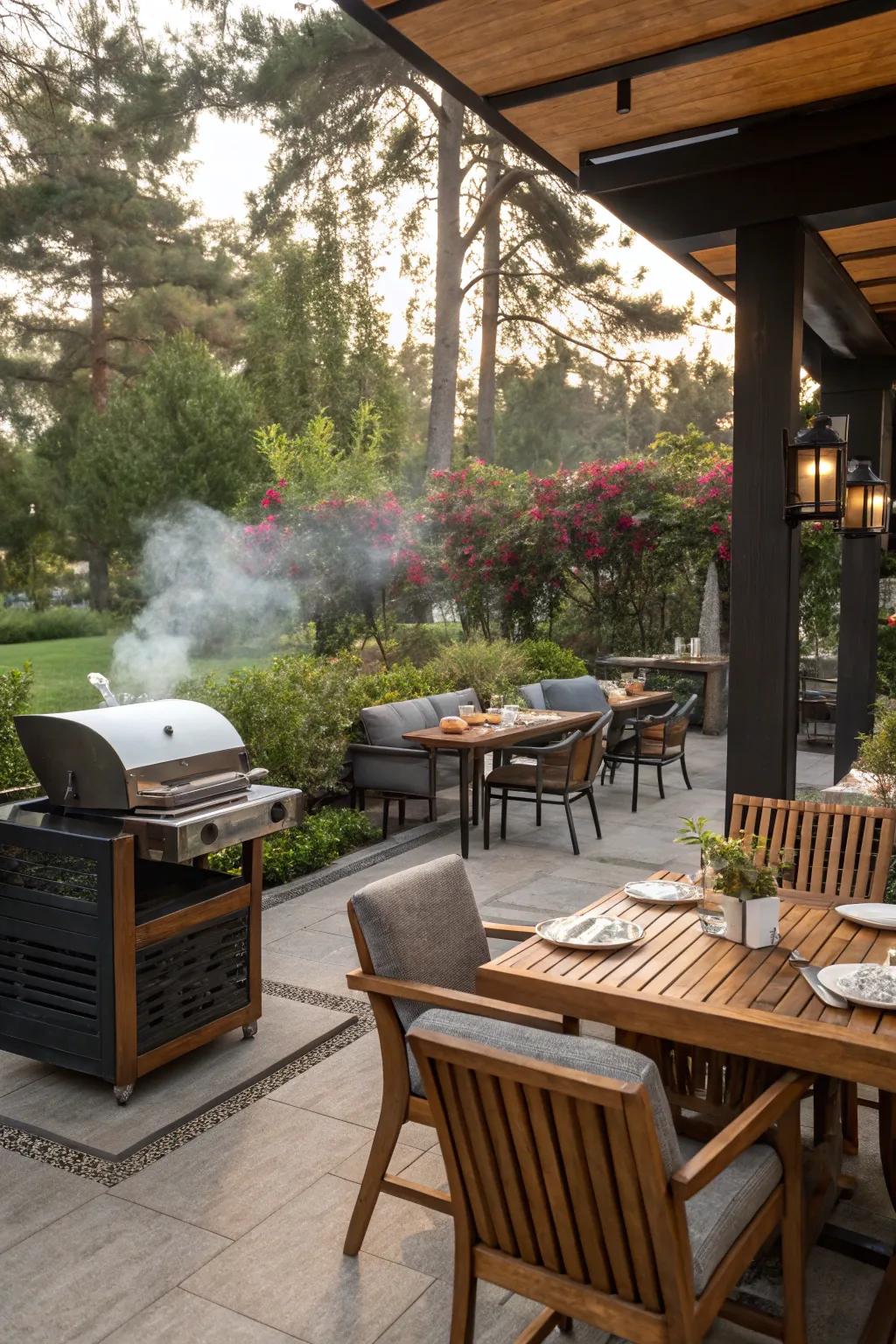 Design inviting spaces with comfortable seating and dining areas.