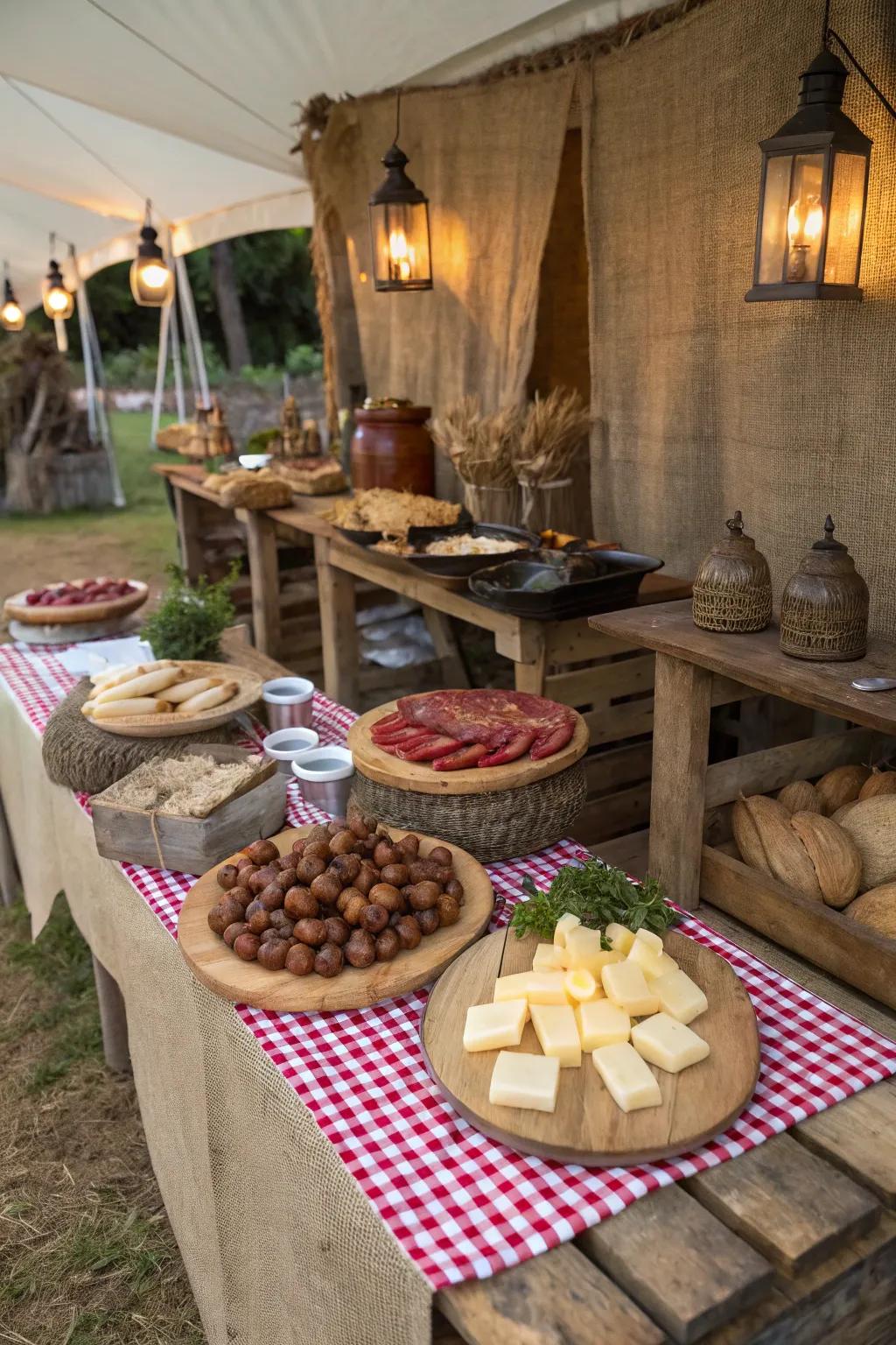 A delightful Rustic Farmhouse Feast with local flavors.