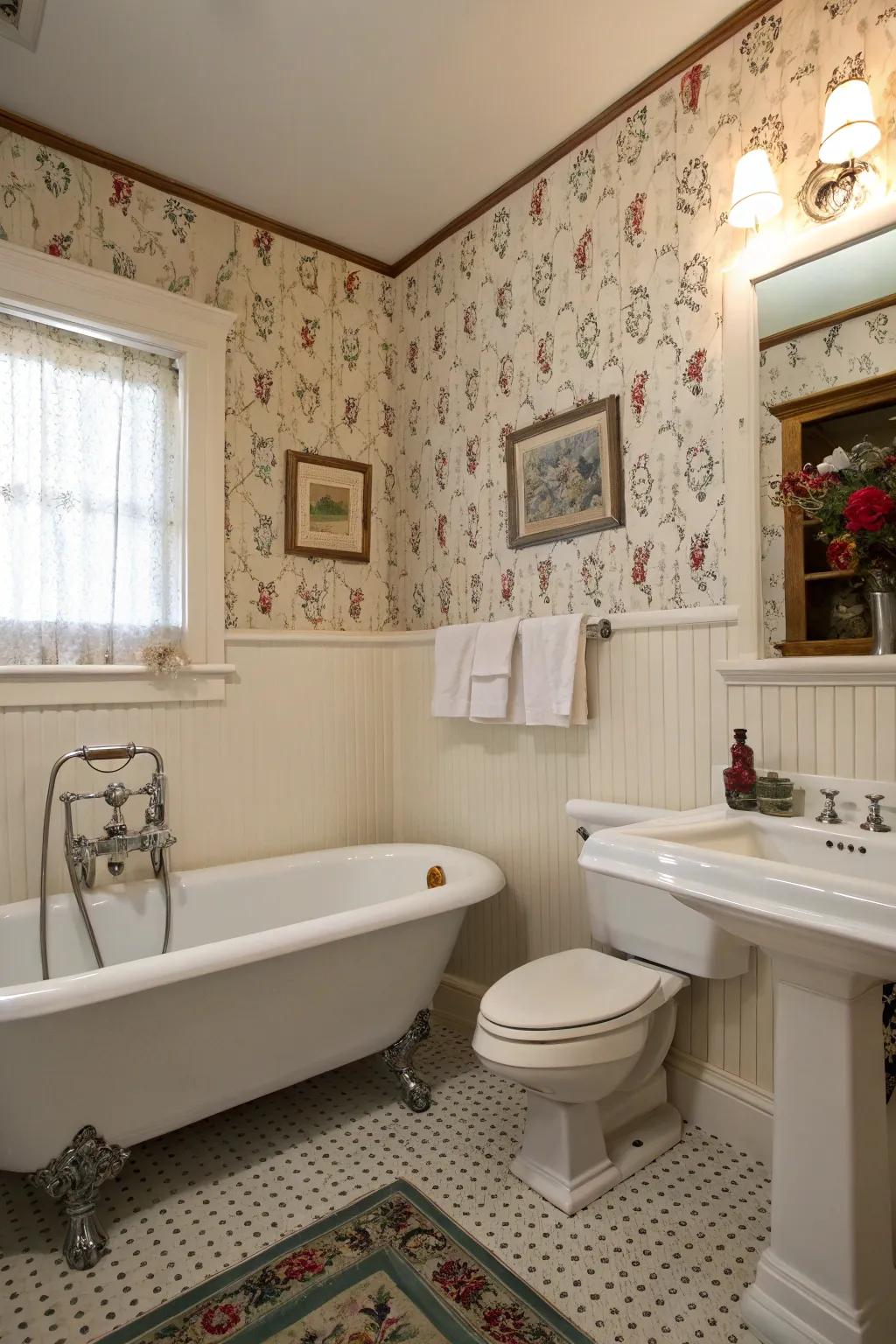 Combine shadowgap with wallpaper for a textured look.
