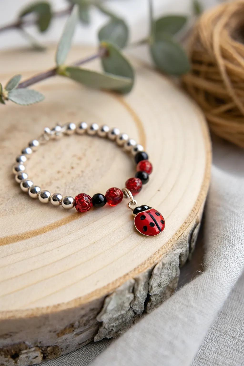 Enjoy summer charm with this delightful insect beaded ring, a flawless blend of playful design and minimalist elegance.