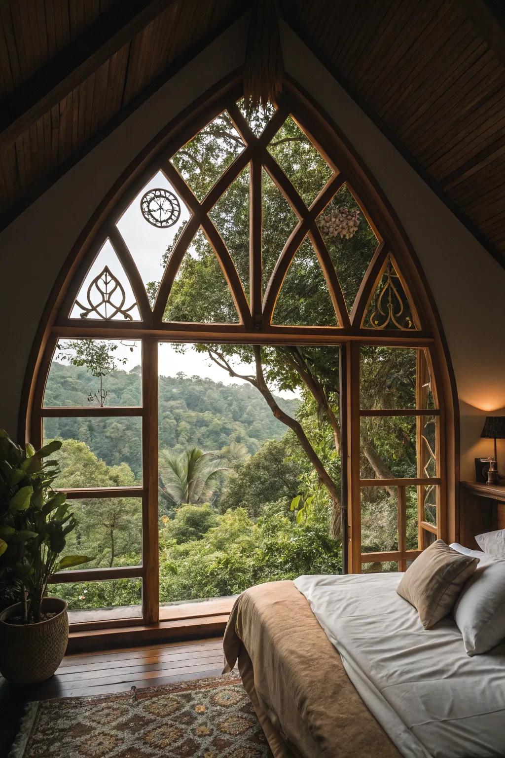 Distinctive window frames bring character and charm to your bedroom.