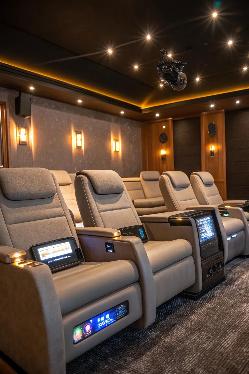 Innovative seating that includes integrated technology for today&rsquo;s movie lover.