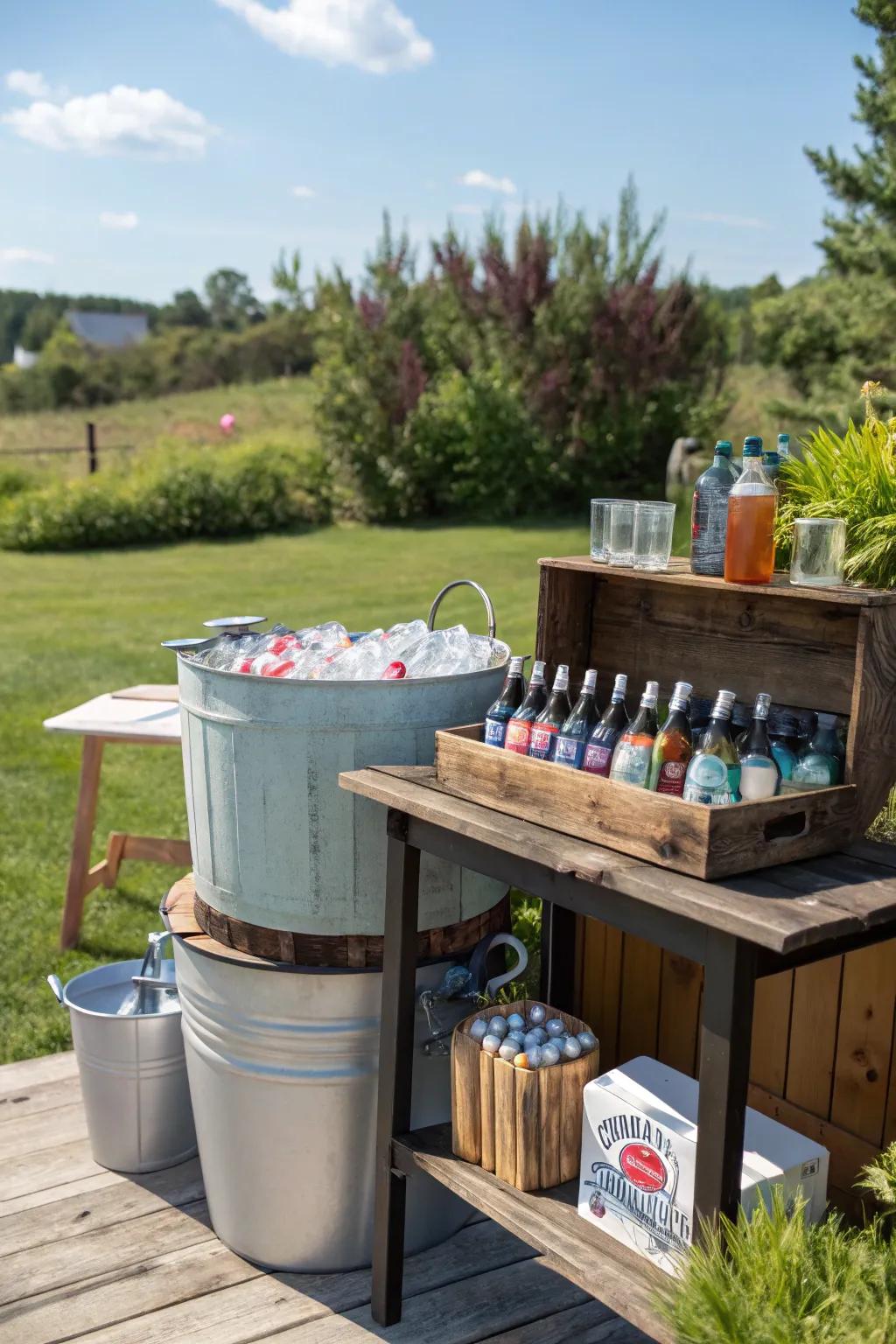 Enjoy summer nights with an outdoor drink station.