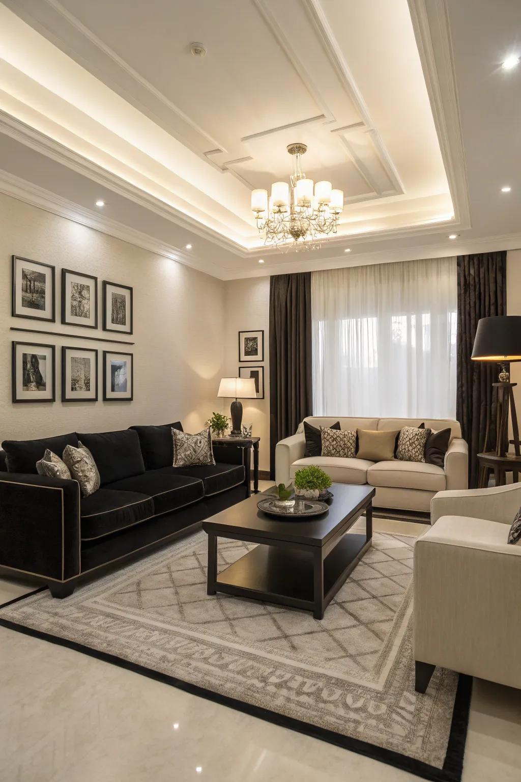 Balanced setups introduce a sense of visual appeal and harmony to the living room.