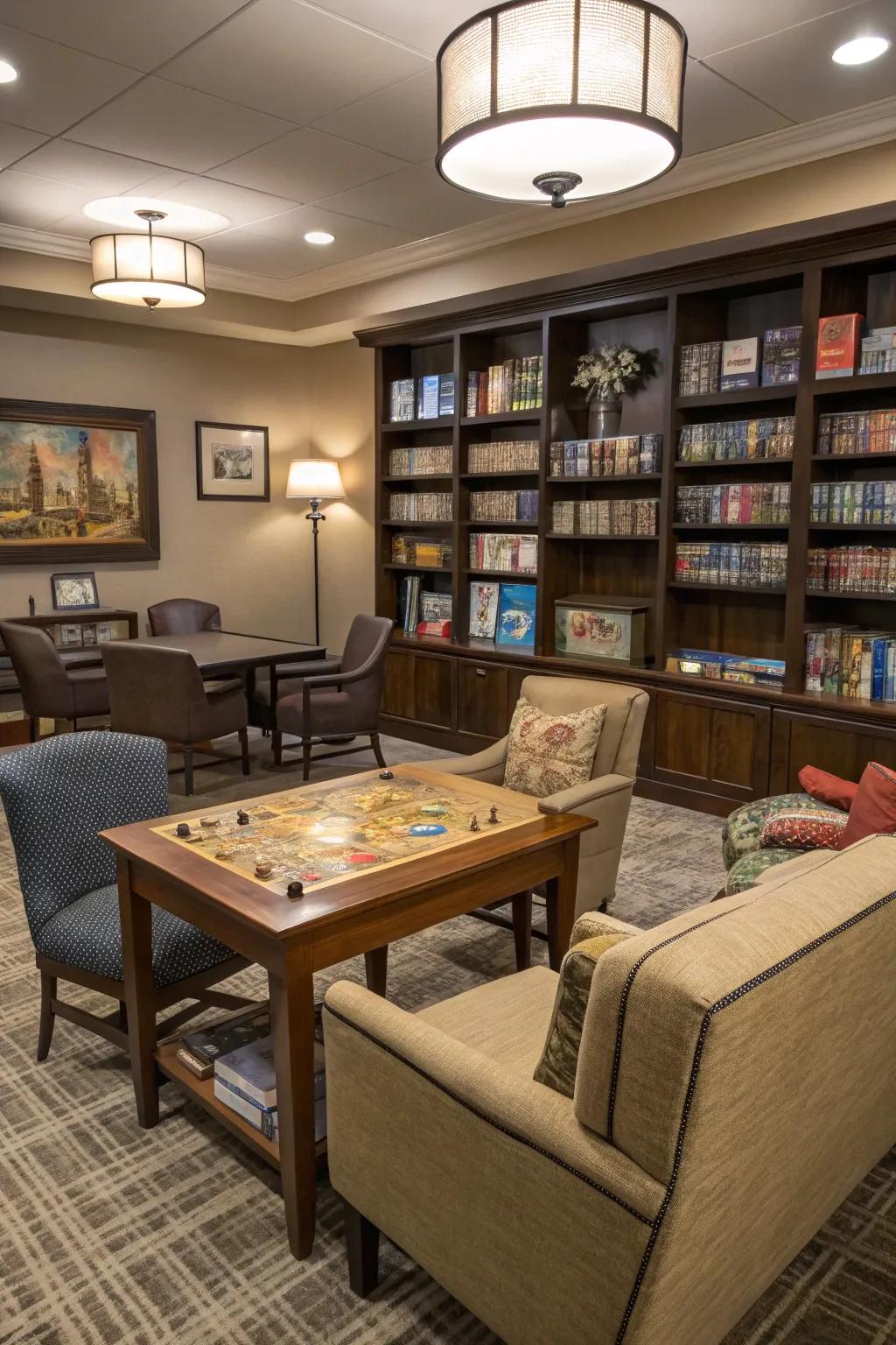 A versatile area that adjusts to suit your needs, ideal for games or gatherings.