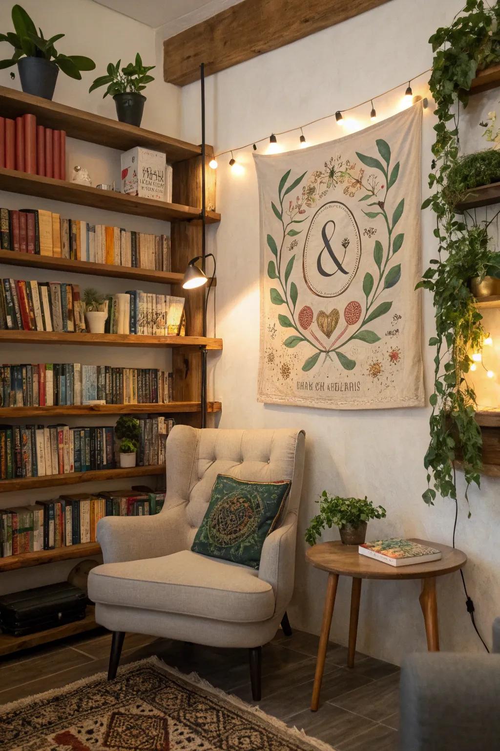 A personalized boho-style painting that expresses personal connections and individual stories.