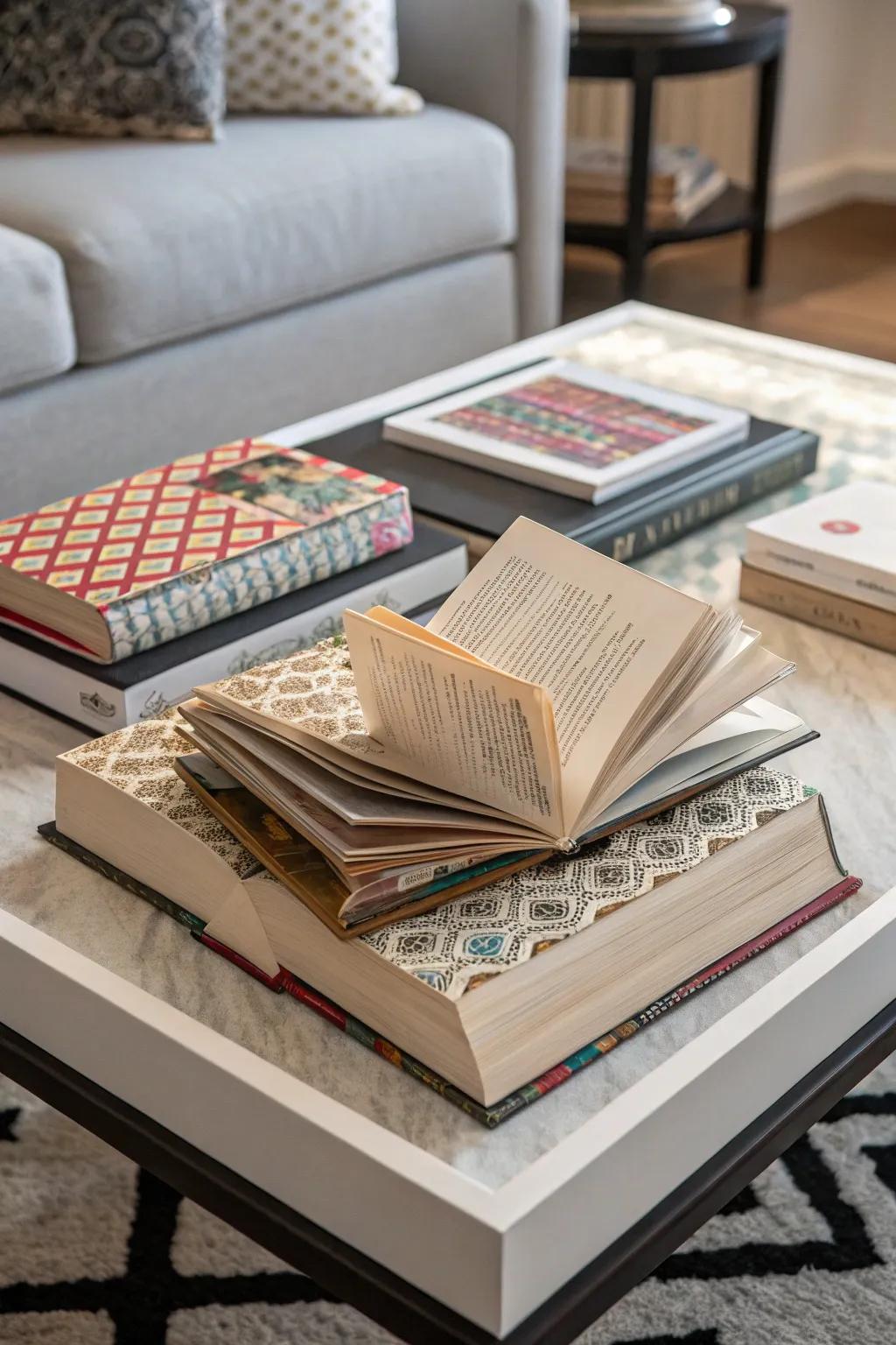 Interactive book jackets encourage touch and curiosity.