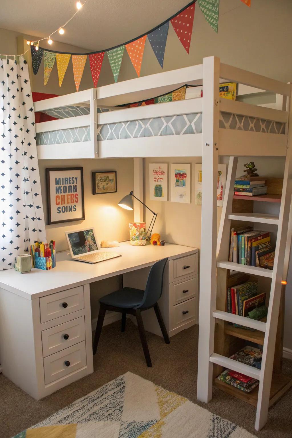 A comfortable study space encourages focused learning and creativity.