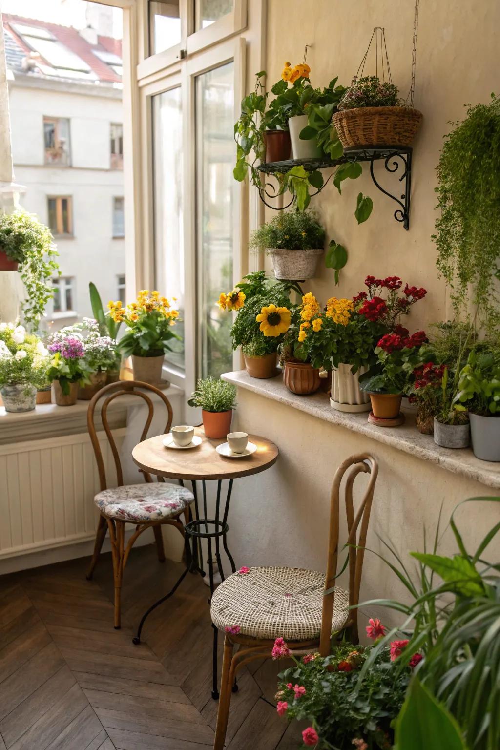 Greenery brings a natural and vibrant touch to your breakfast nook.