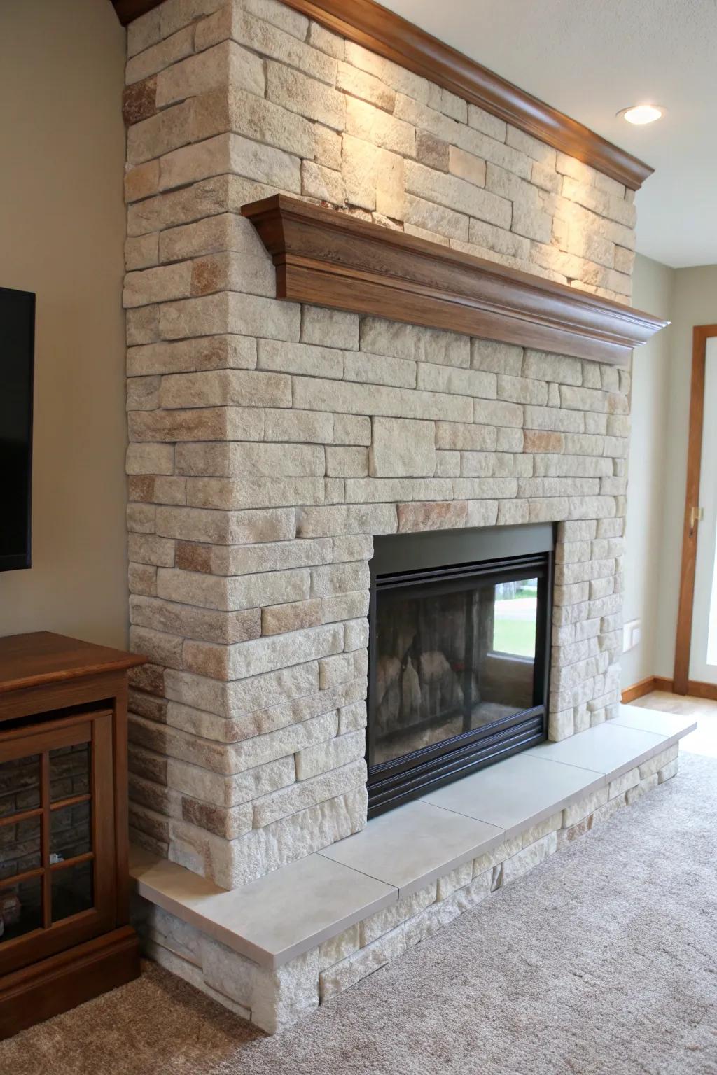 Give your fireplace a new look with Faux Stone.