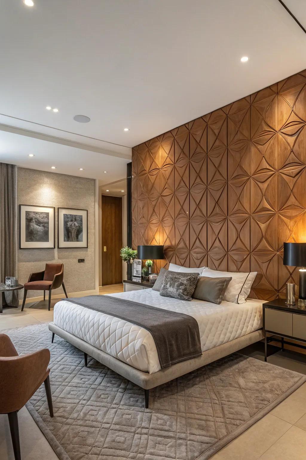 A textured wall introduces dimension and intrigue.