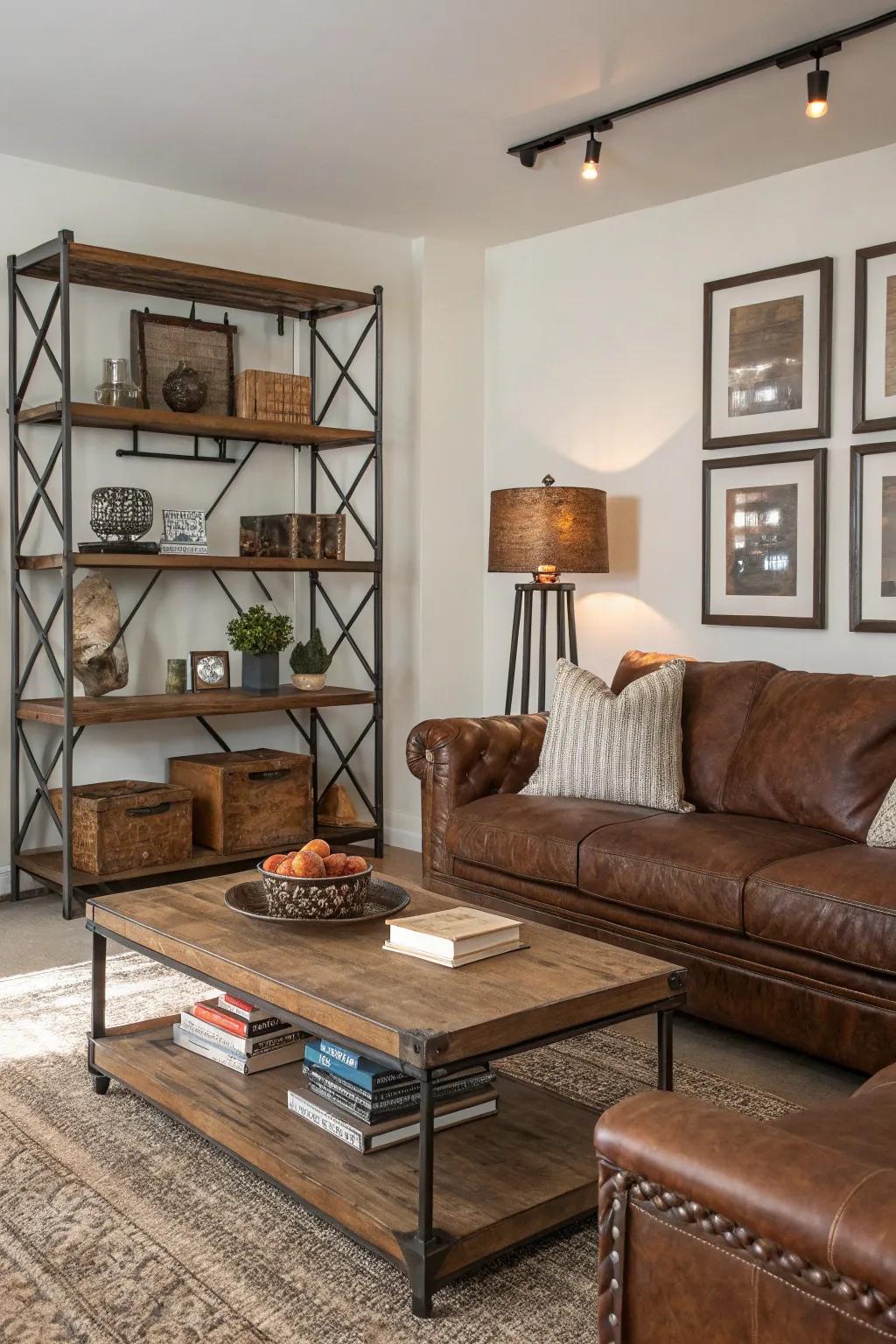 A stylish fusion of modern and rural aspects fashions a distinctive charm.