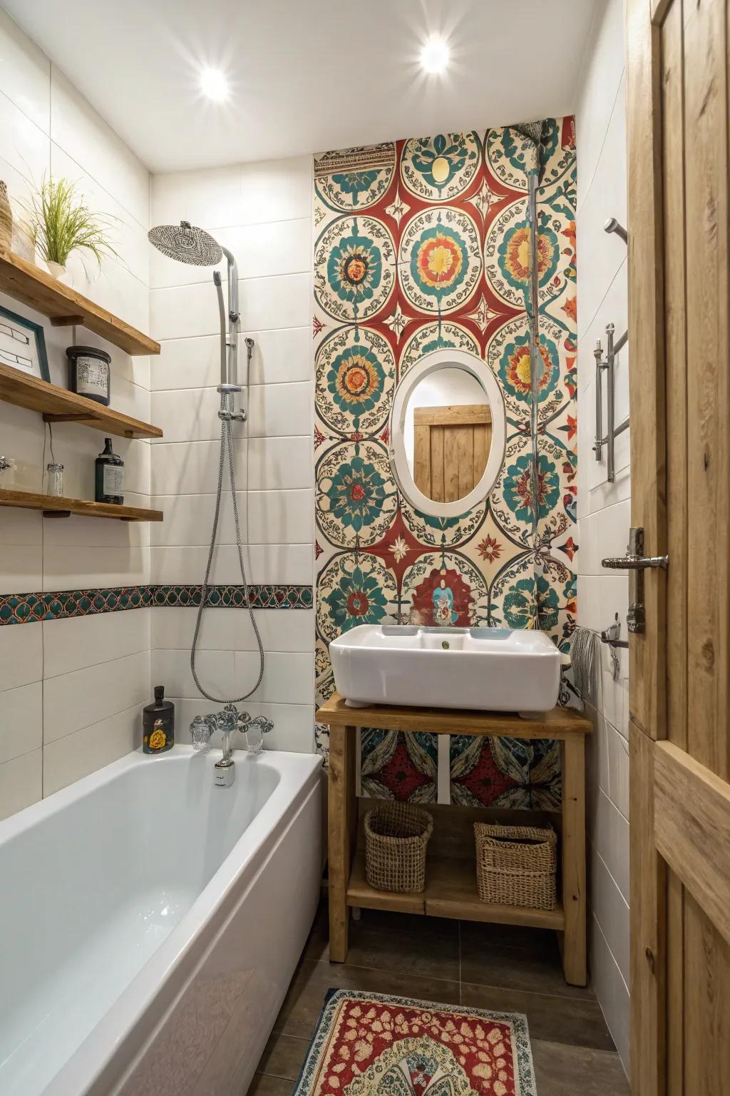 Patterned features add personality and dimension to your bathroom.