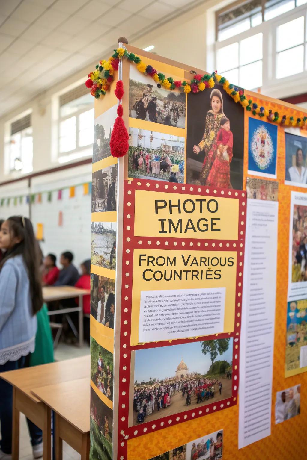 A celebration board highlighting global traditions.