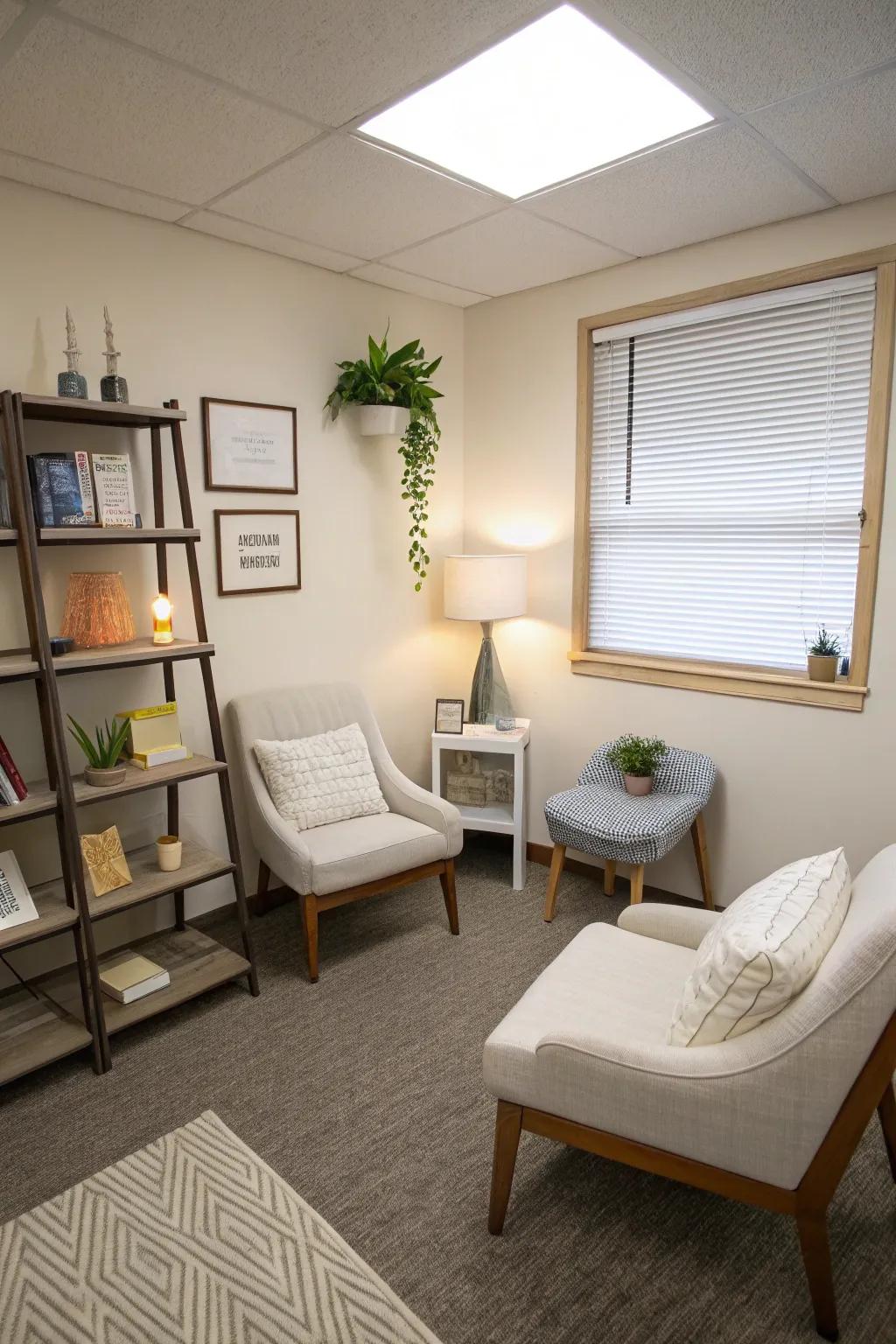 Simple furniture promotes a tidy and focused space.