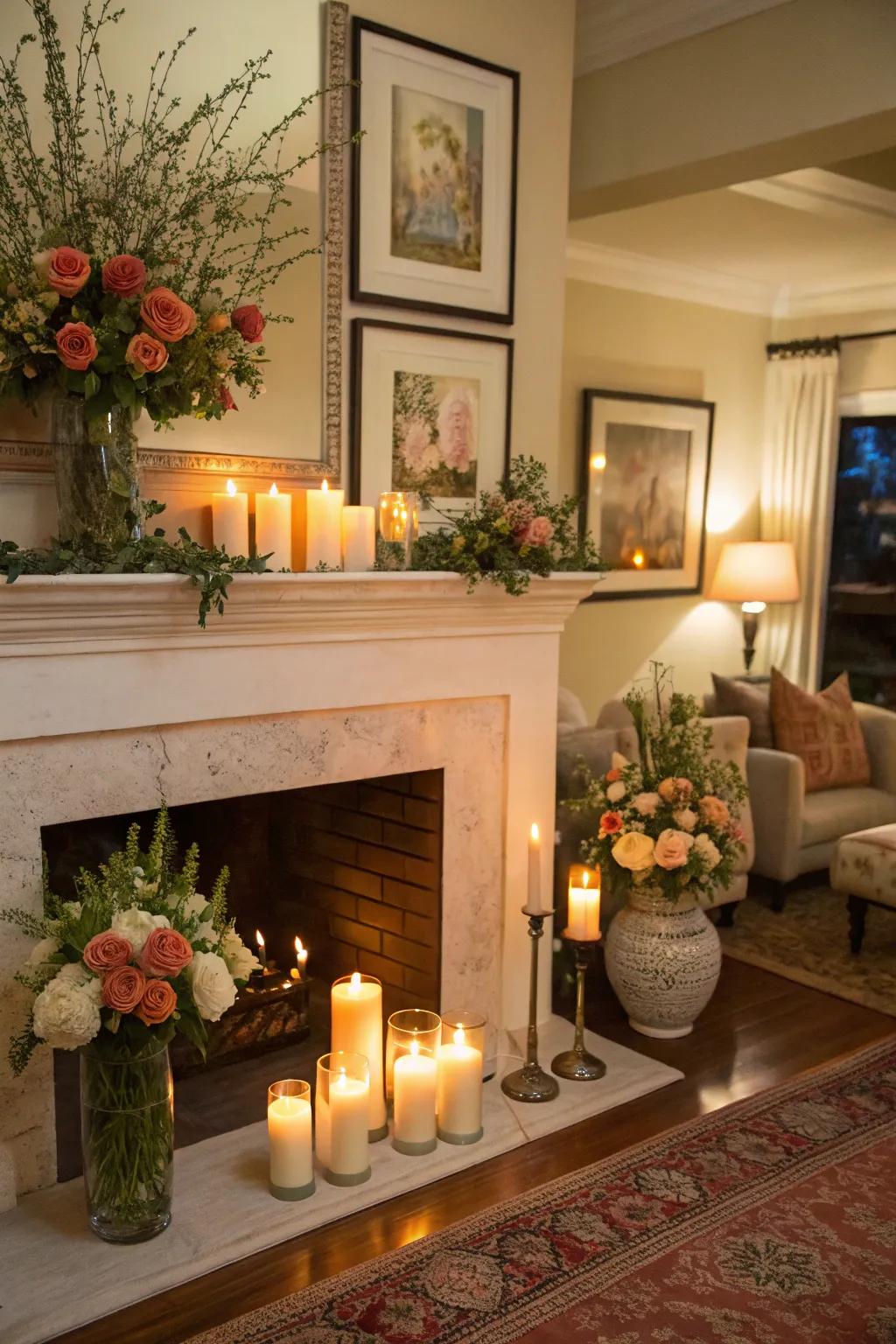 Combining wax pieces with vases and artwork for a personalized touch.