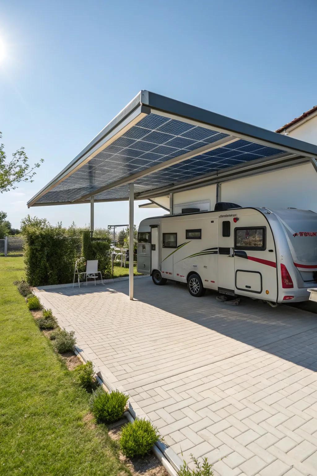 Utilize solar energy using an eco-friendly carport design.