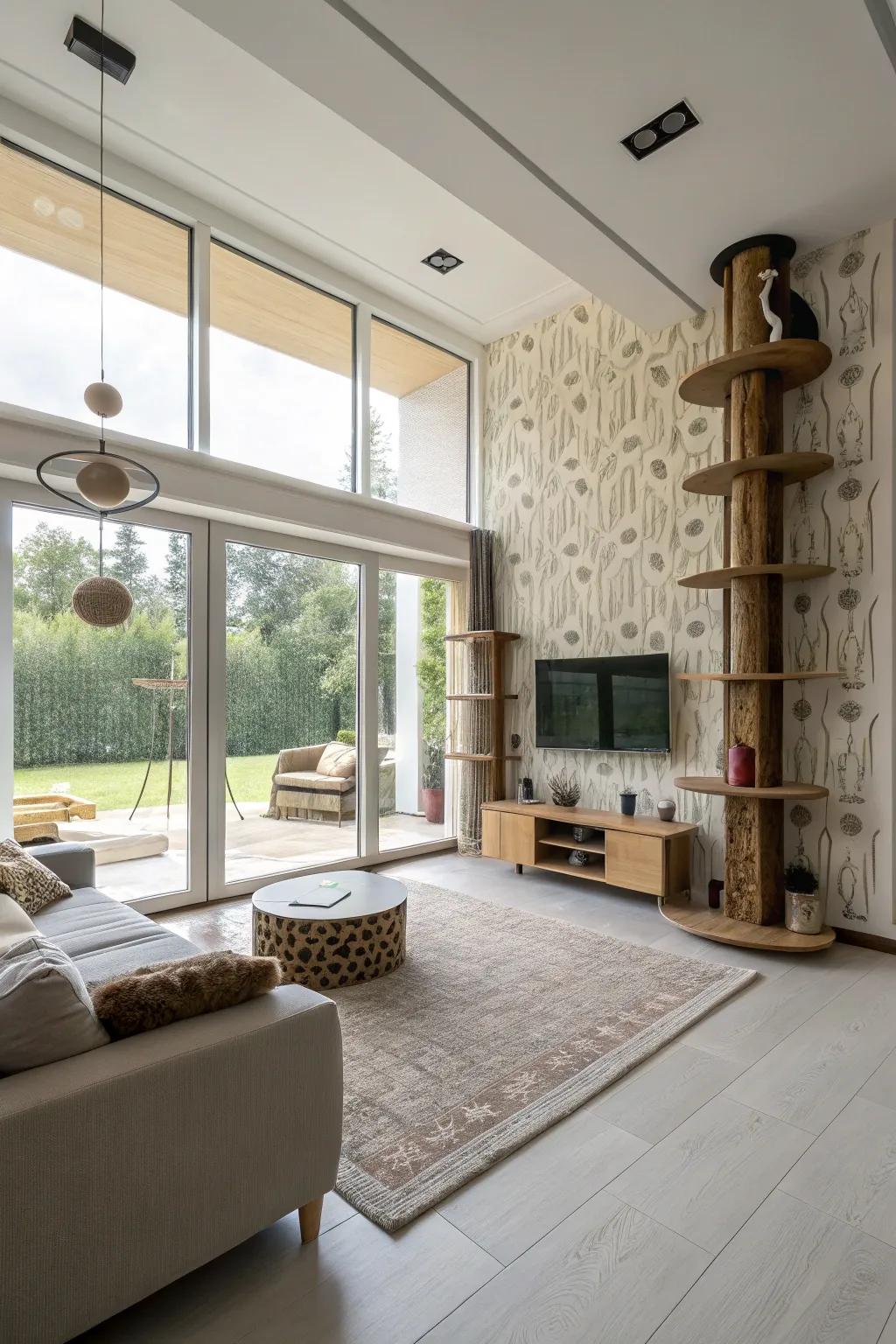 Expansive designs grant felines the freedom to explore.