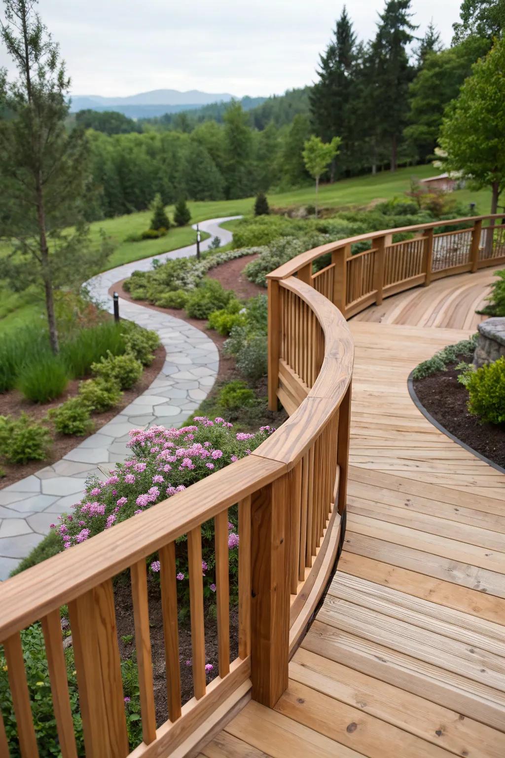 Add a touch of beauty with arched railings.