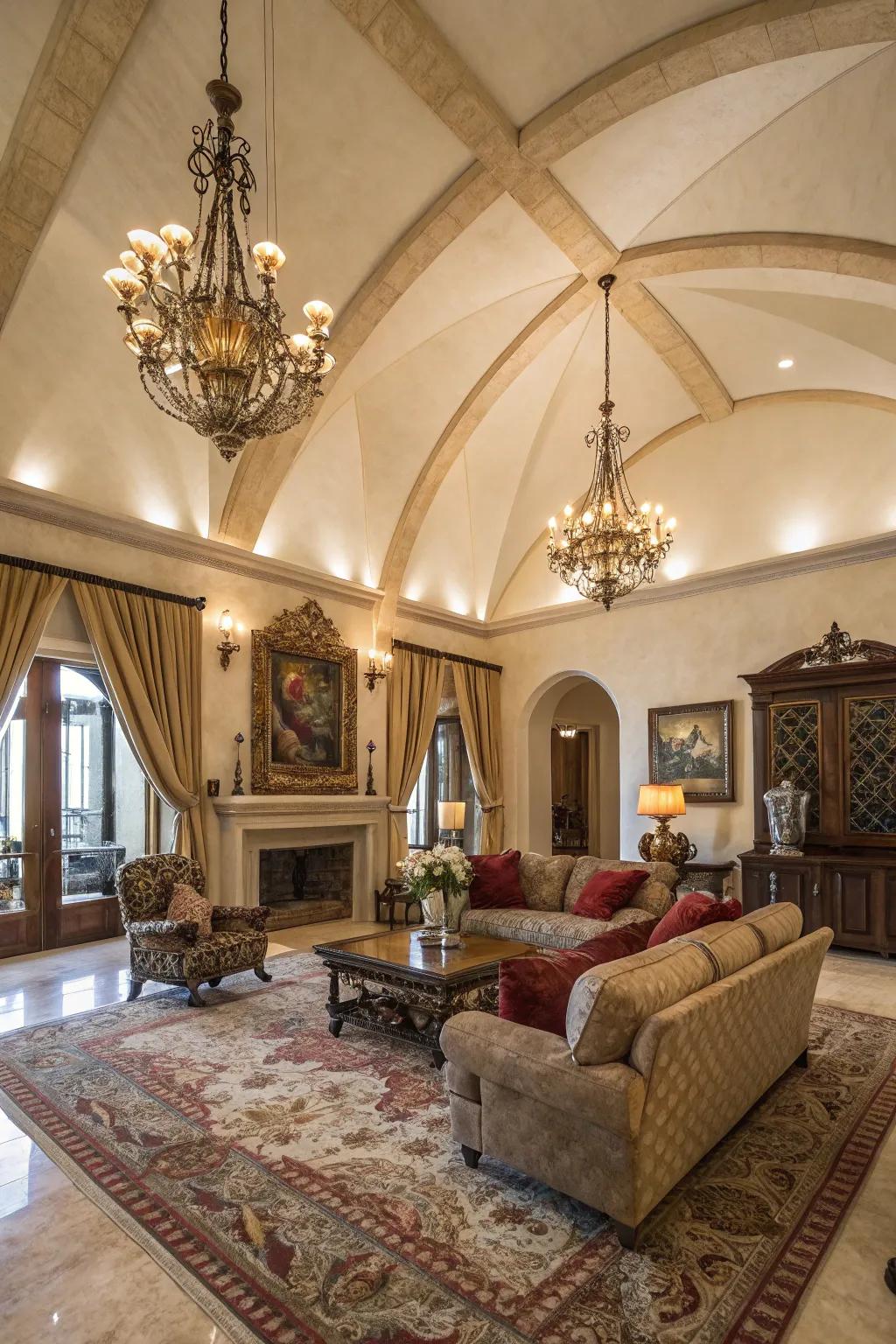 Achieve magnificence through arched ceilings.