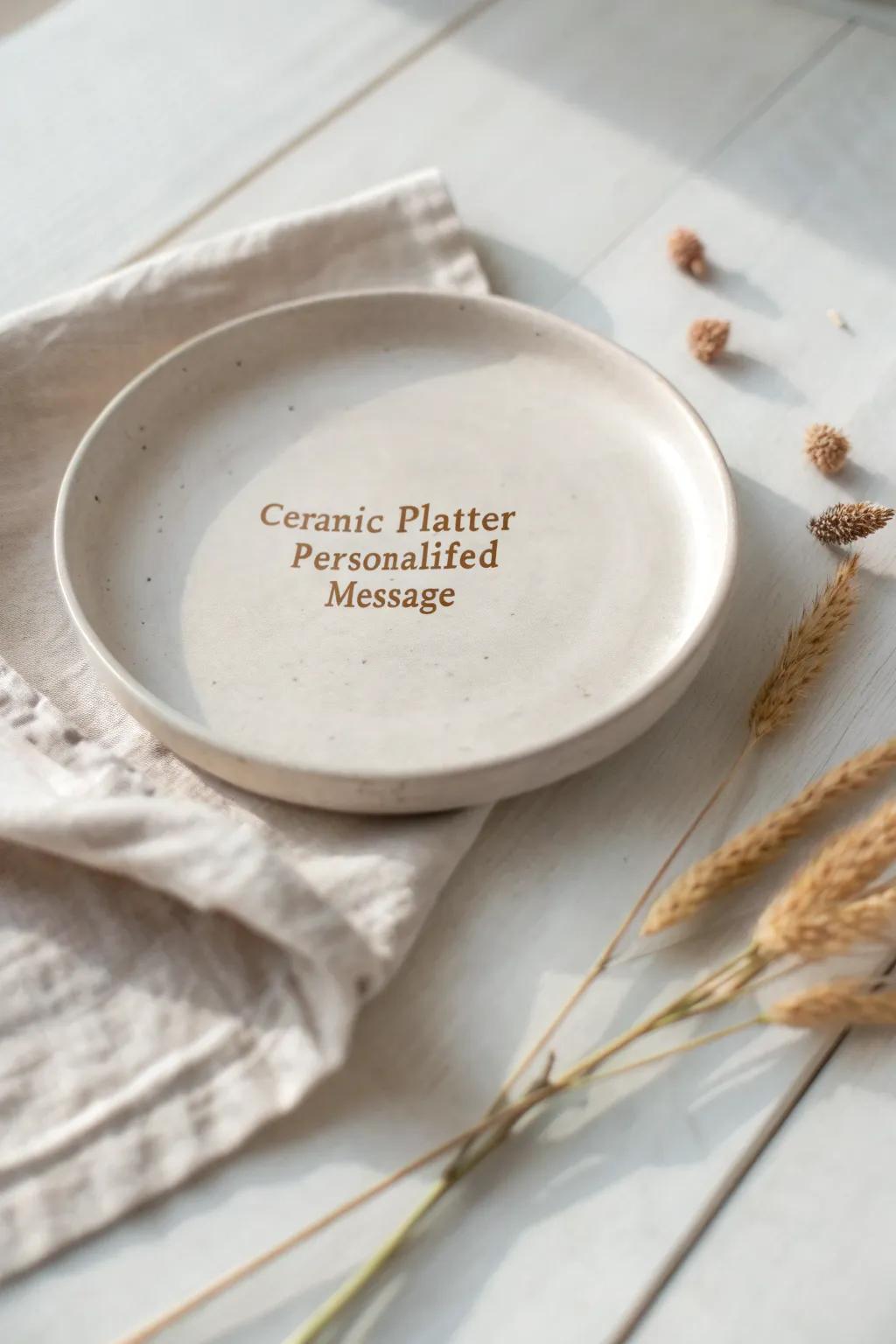 Design your moments with a personalized touch: A ceramic serving dish that tells your story.