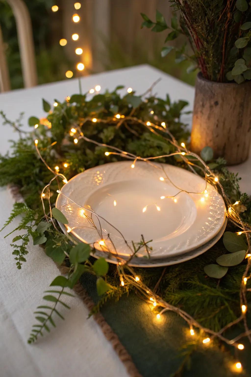 Add radiance to your table using twinkling light centerpieces.