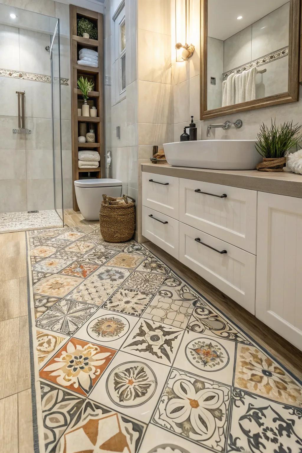 Premium vinyl tiles allow for endless design possibilities.