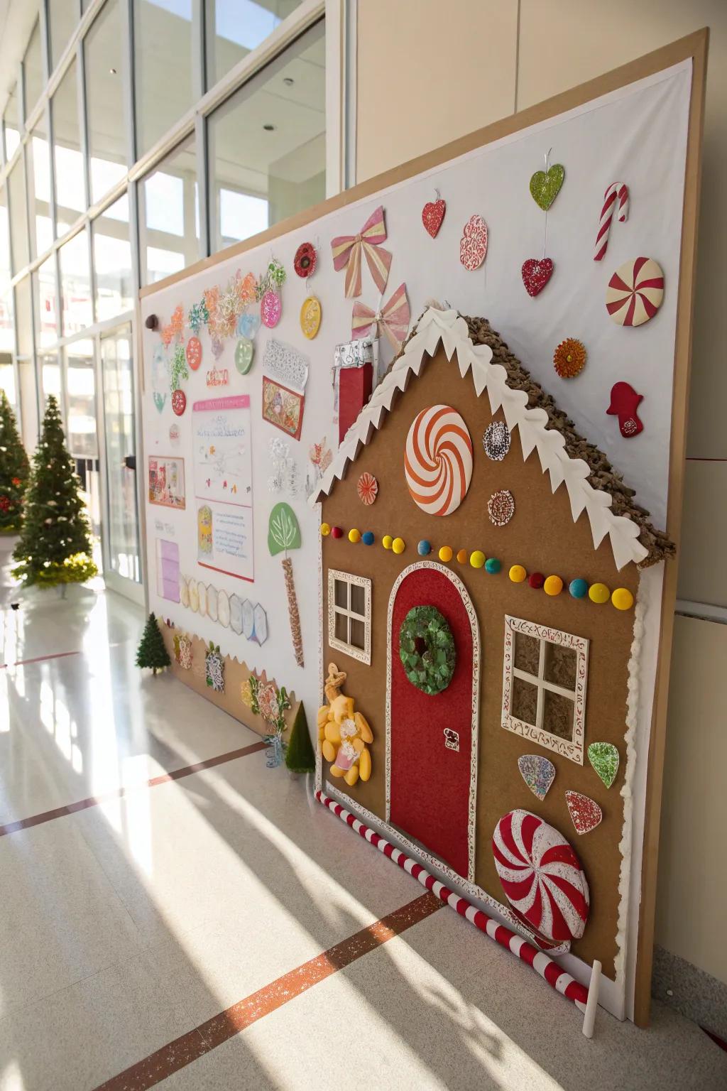 Design a charming sweet treat cottage display for your board.