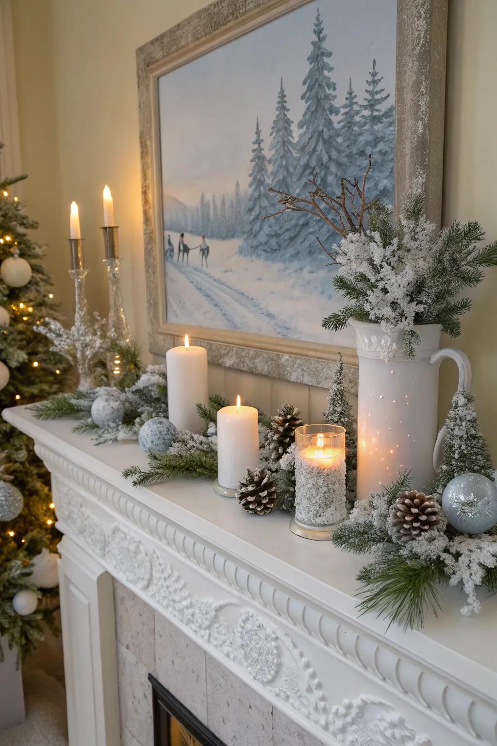 Create a magical winter wonderland indoors with snowy decorations.