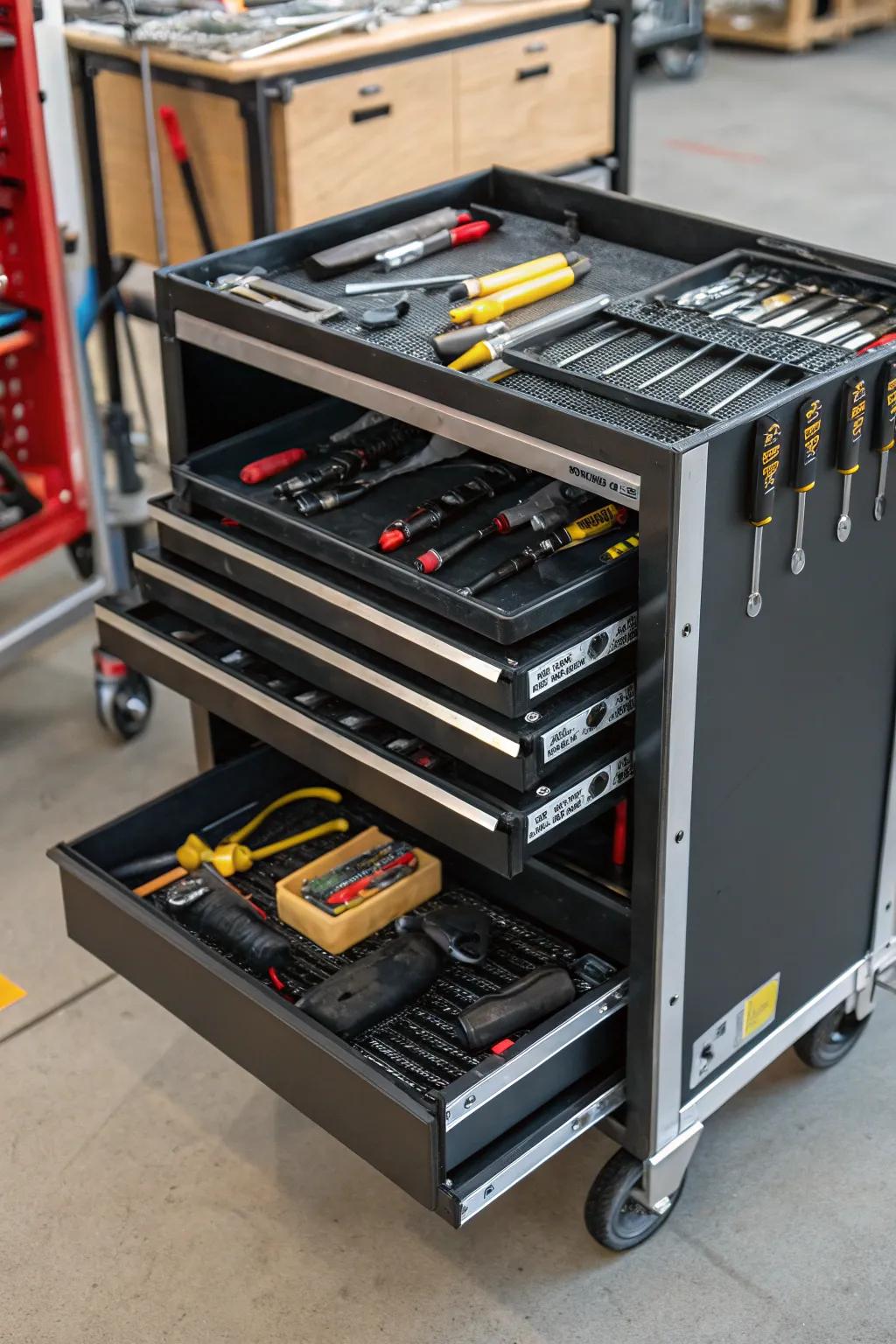 Mobile carts add flexibility and convenience to clamp storage.