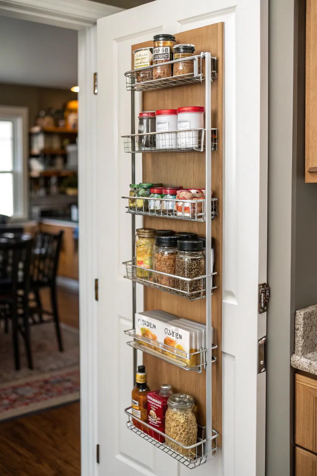 Door racks provide instant access to often-used items.