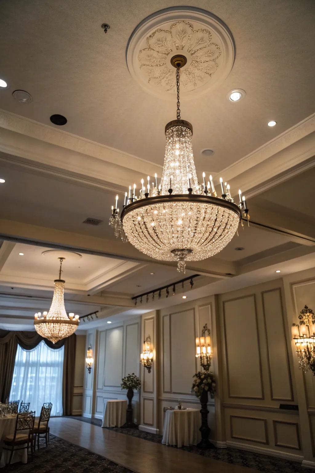 Refined lighting elevates the coastal-inspired aesthetic.