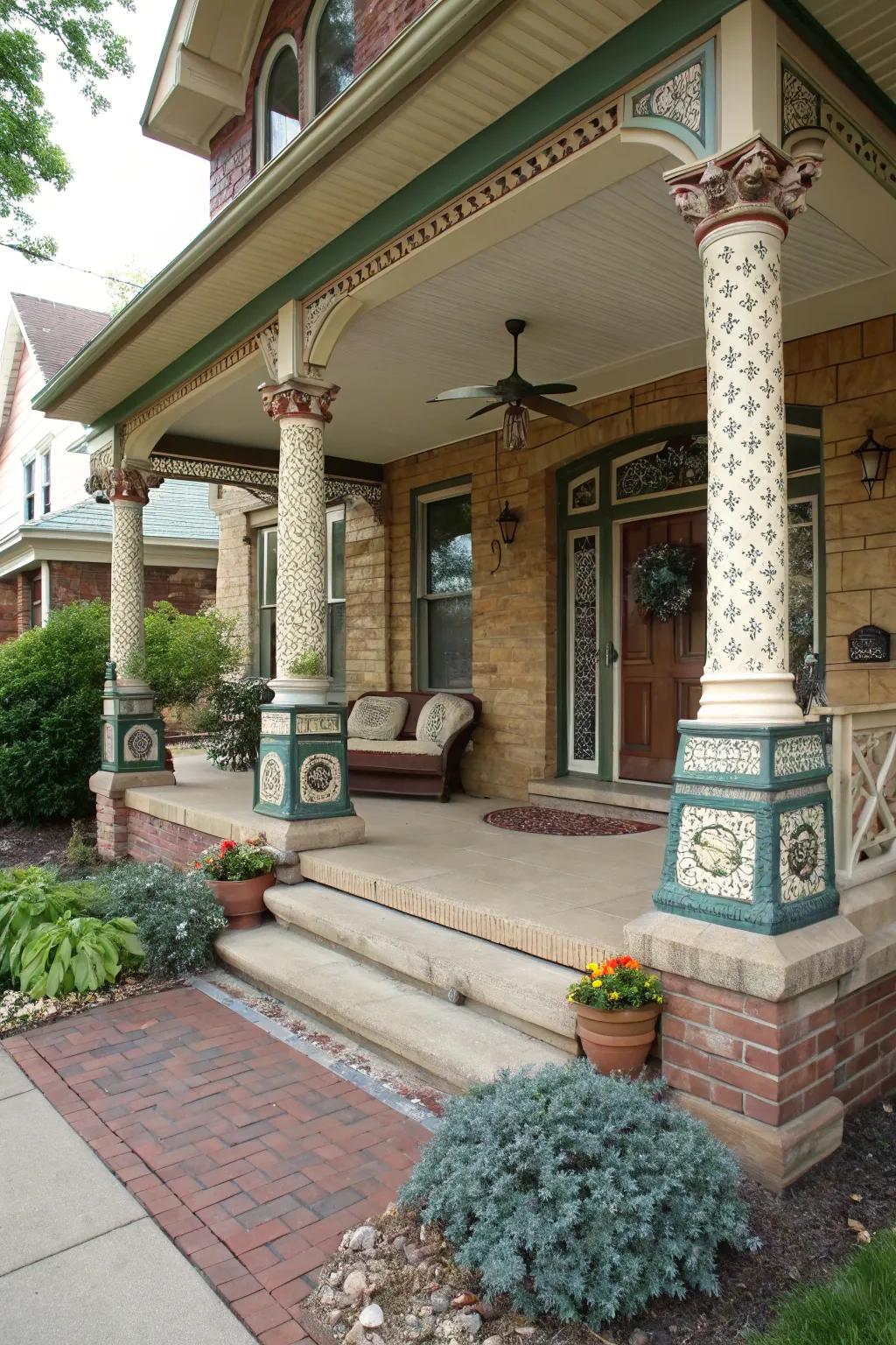 Decorative entryway columns transforming a home's entry into a personal expression.