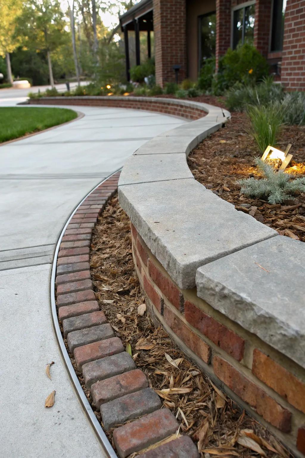 Contrasting materials make your borders stand out.