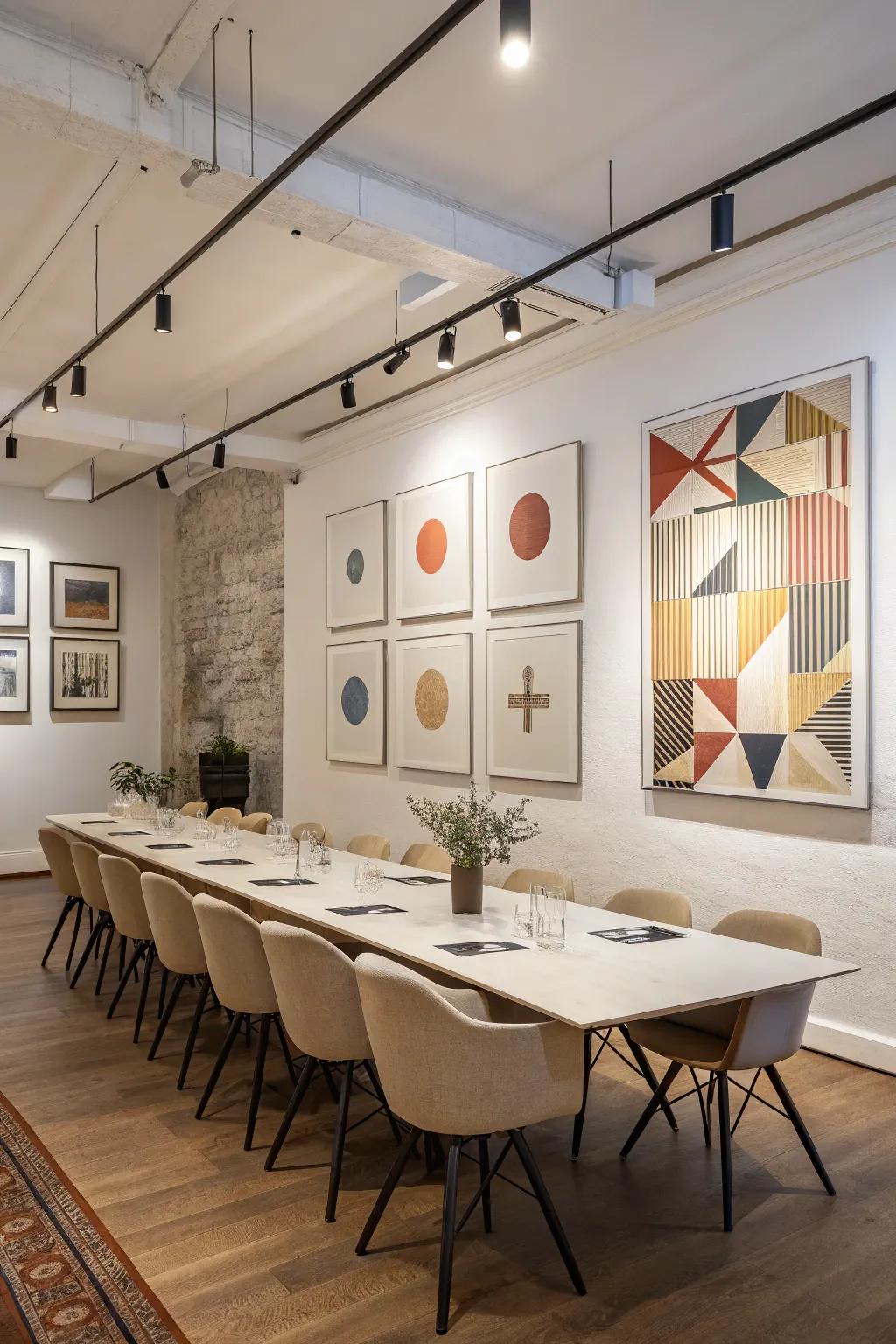 Decor adds character and comfort to the conference room.