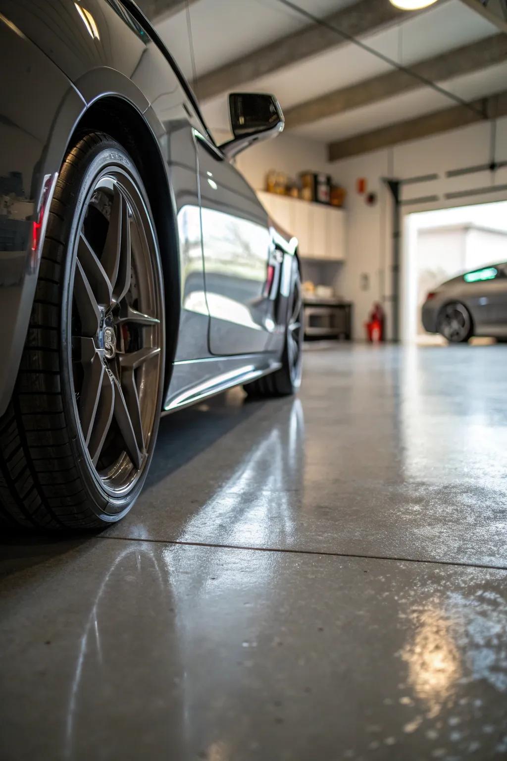 Durable and polished materials contribute to a high-quality garage finish.