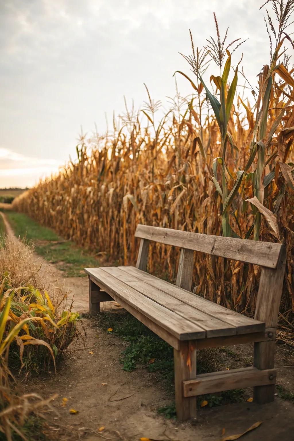 Take memorable autumnal images using a dried corn stalk backdrop.