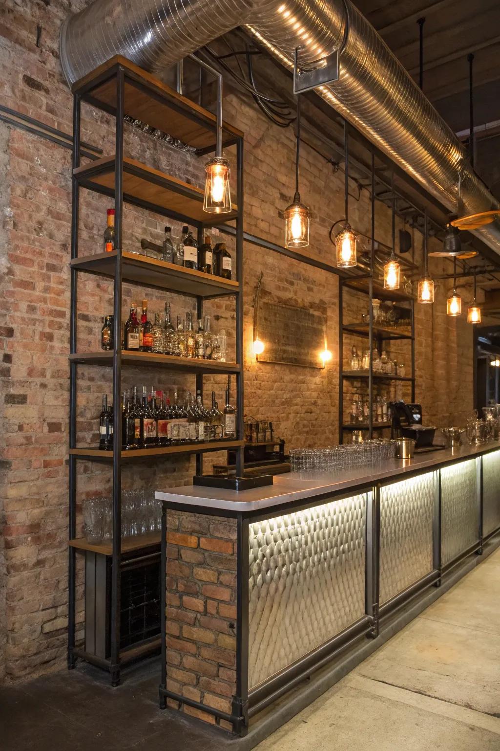 Industrial style introduces a daring, modern impression.
