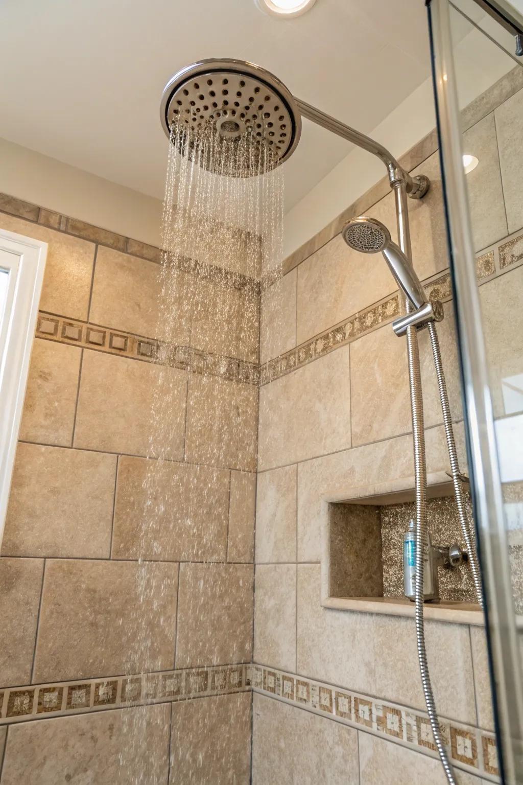 Subdued tones foster a calming spa-like atmosphere within your bathroom.