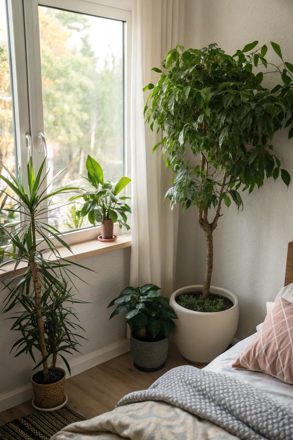 Indoor plants add a revitalizing touch of nature.